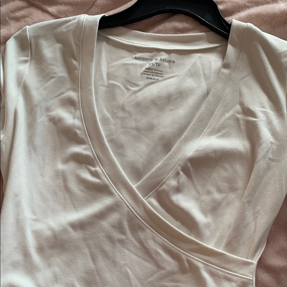 Harmony & Balance Cream Wrap Top
